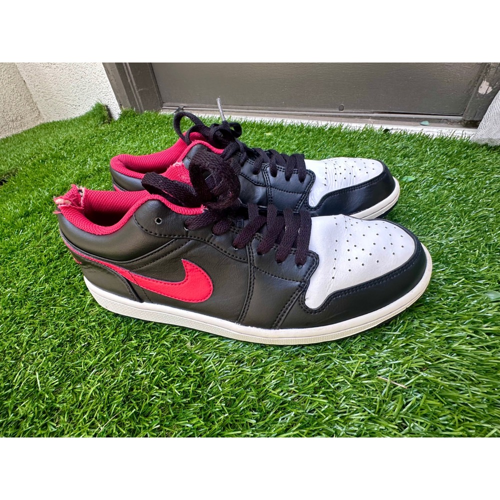 Nike Air Jordan 1 Low Black Fire Red White Men's Size 10.5 Sneakers - Picture 2 of 11